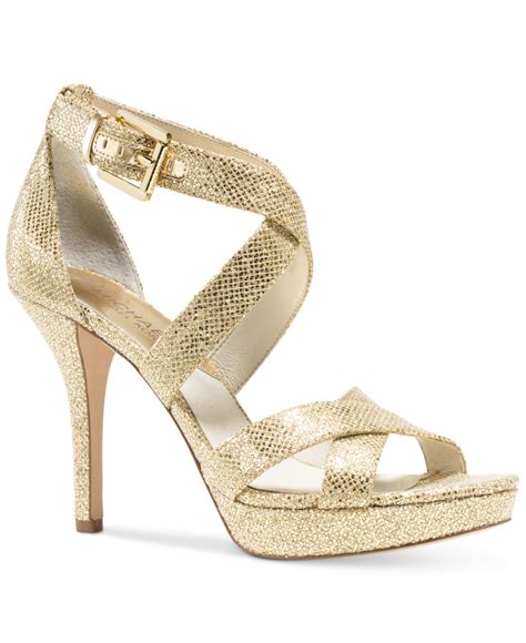 michael kors gold sandals heels